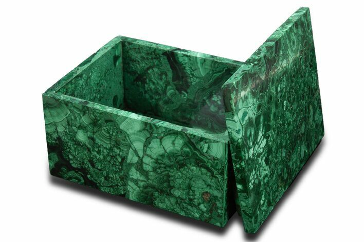 Wide Malachite Jewelry Box - DR Congo #335676